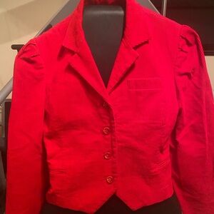 Vintage Red Corduroy Blazer is vintage 11 fits like a modern 8-10. Fully Lined.